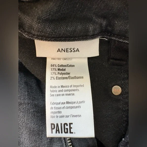 PAIGE Charcoal Cropped Wide-Leg Jeans - Picture 4 of 5